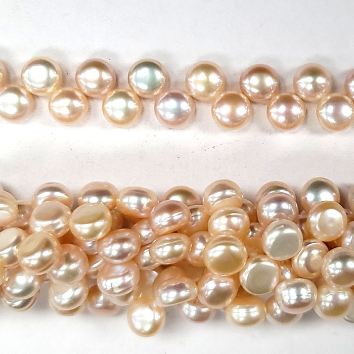 FRESHWATER PEARL DANCING BUTTON 9-9.5MM NATURAL PEACH